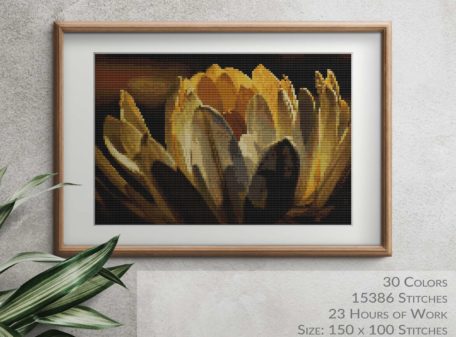 water-lily-cross-stitch-picture