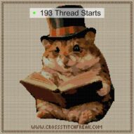 zylinder-hamster cross stitch start point map with highlighted thread start positions in the full design
