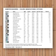 hamster-seahorse thread color chart with DMC, Anchor, Sullivans, J&P Coats and Maxi color references