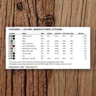 cow-baby thread color chart with DMC, Anchor, Sullivans, J&P Coats and Maxi color references