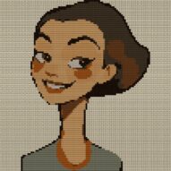 elegant-woman full cross stitch design mockup without frame, realistic embroidery preview