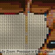 hamster-balloon close-up cross stitch detail showing color changes, confetti areas and stitch texture