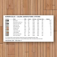 border-collie thread color chart with DMC, Anchor, Sullivans, J&P Coats and Maxi color references