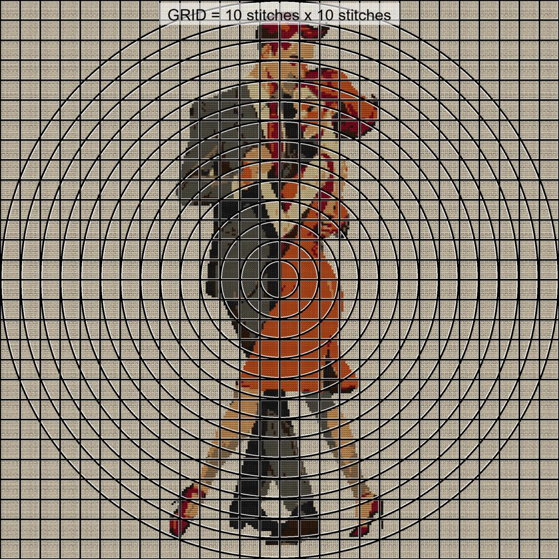 tango-dance-couple-1 zoomed stitching detail tango-dance-couple-1 close-up cross stitch detail showing color changes, confetti areas and stitch texture