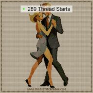 tango-dance-couple-6 cross stitch start point map with highlighted thread start positions in the full design