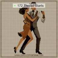 tango-dance-couple-7 cross stitch start point map with highlighted thread start positions in the full design