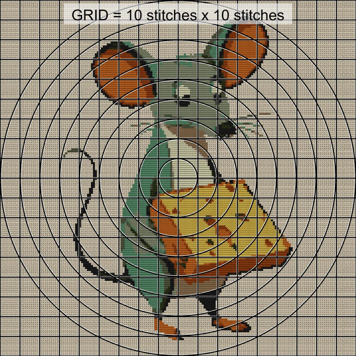 mouse_food zoomed stitching detail mouse_food close-up cross stitch detail showing color changes, confetti areas and stitch texture