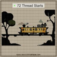 dream-train-journey cross stitch start point map with highlighted thread start positions in the full design