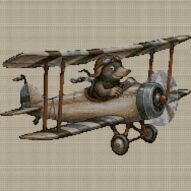 flying-mole full cross stitch design mockup without frame, realistic embroidery preview