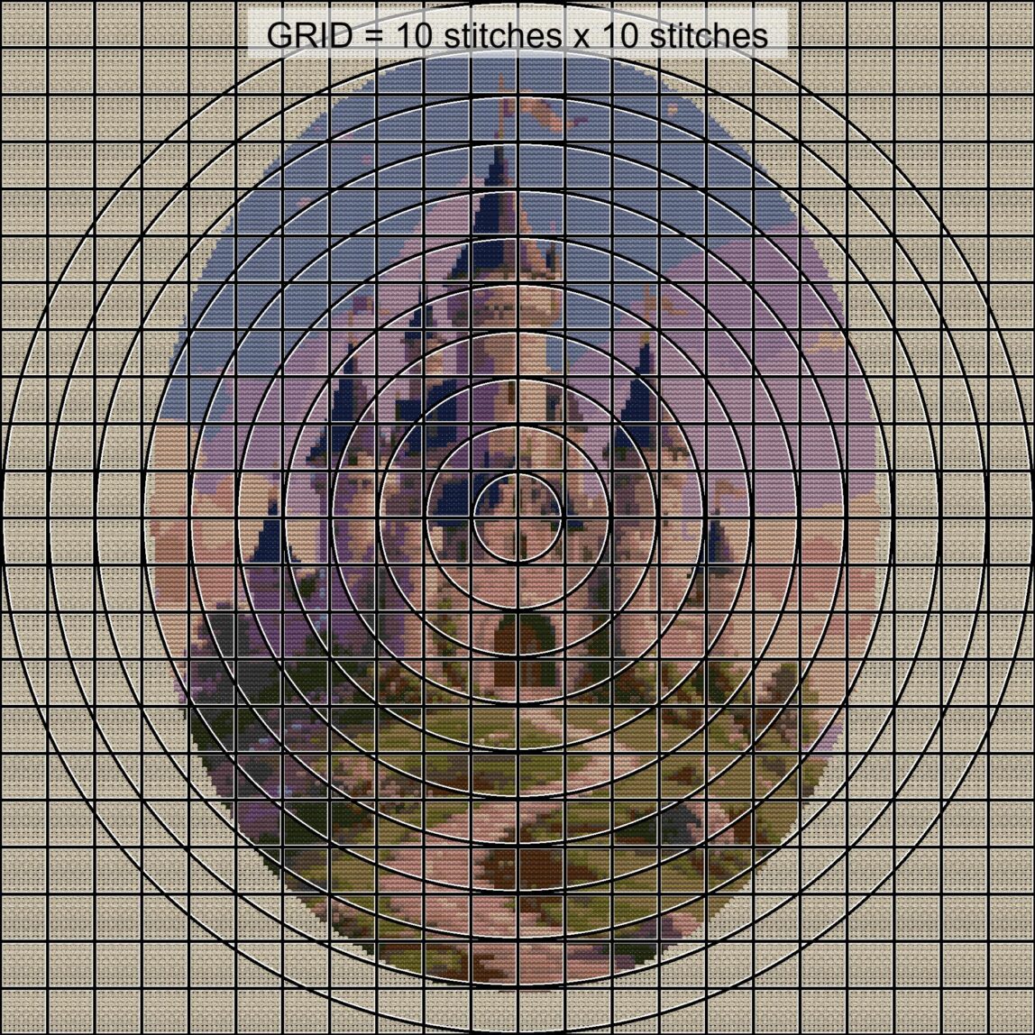 little_castle zoomed stitching detail little_castle close-up cross stitch detail showing color changes, confetti areas and stitch texture