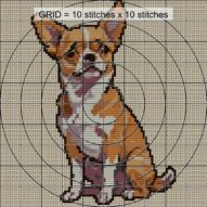pensive-dog close-up cross stitch detail showing color changes, confetti areas and stitch texture
