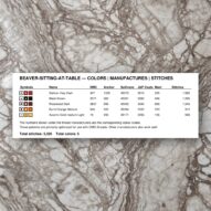 beaver-sitting-at-table thread color chart with DMC, Anchor, Sullivans, J&P Coats and Maxi color references