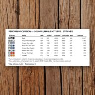 penguin-discussion thread color chart with DMC, Anchor, Sullivans, J&P Coats and Maxi color references