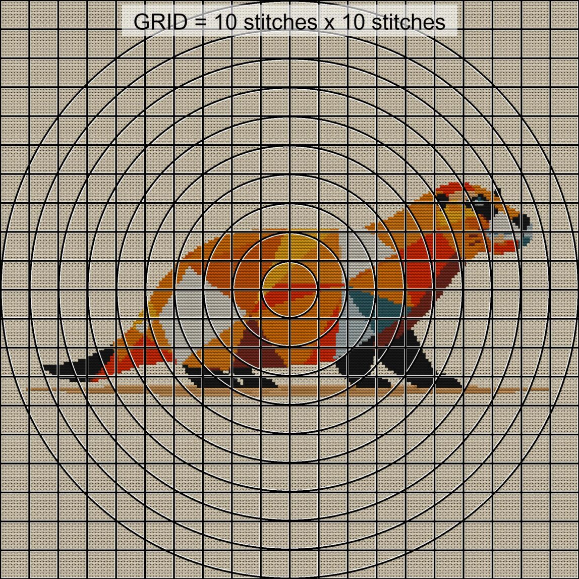 stylish-beaver close-up cross stitch detail showing color changes, confetti areas and stitch texture