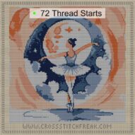 ballet-dancer_v08 cross stitch start point map with highlighted thread start positions in the full design