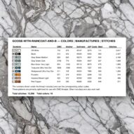 goose-with-raincoat-and-b thread color chart with DMC, Anchor, Sullivans, J&P Coats and Maxi color references
