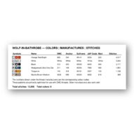 wolf-in-bathrobe thread color chart with DMC, Anchor, Sullivans, J&P Coats and Maxi color references