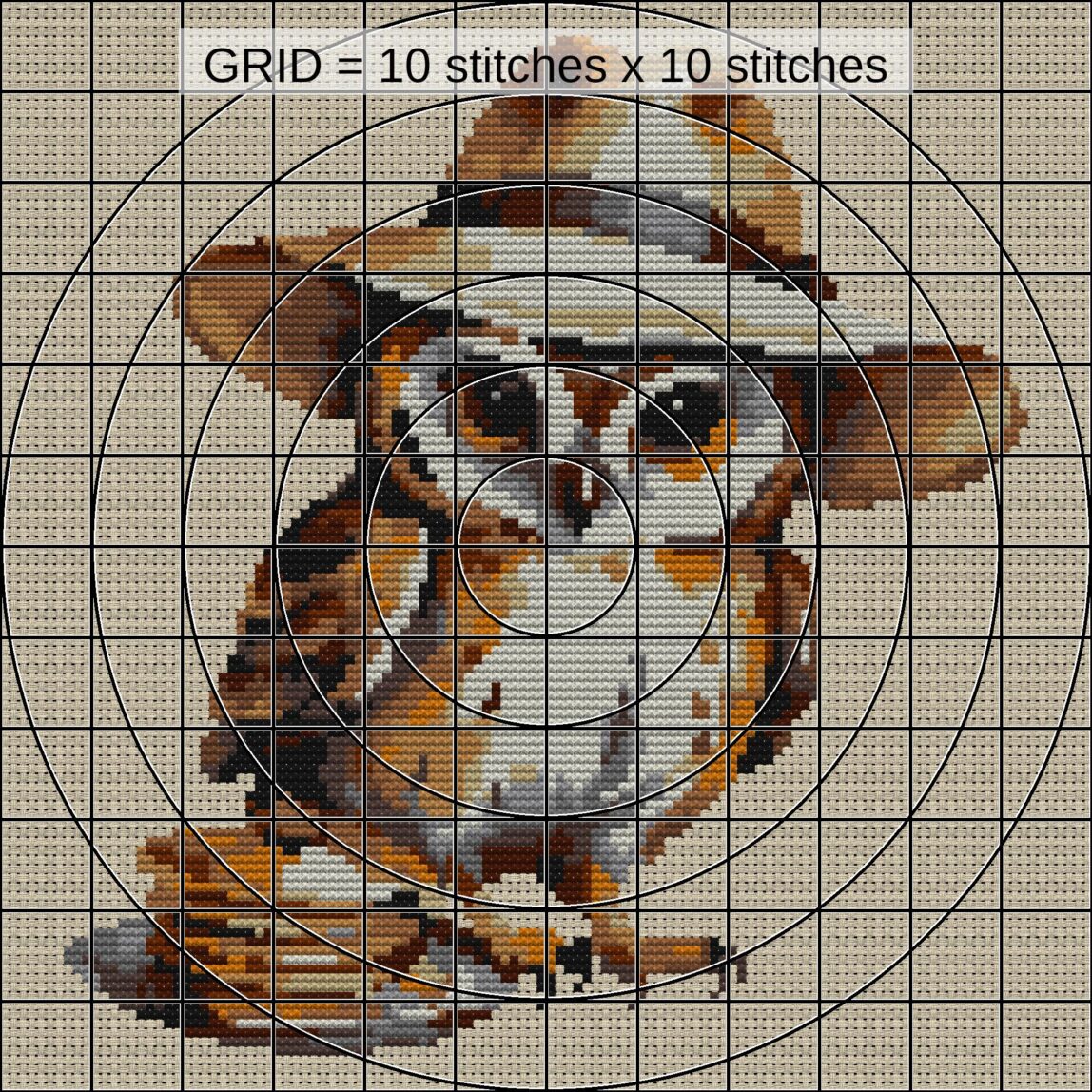owl-pancakes zoomed stitching detail owl-pancakes close-up cross stitch detail showing color changes, confetti areas and stitch texture