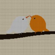 round-little-friends full cross stitch design mockup without frame, realistic embroidery preview