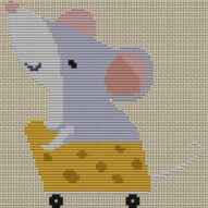 you-are-what-you-eat full cross stitch design mockup without frame, realistic embroidery preview