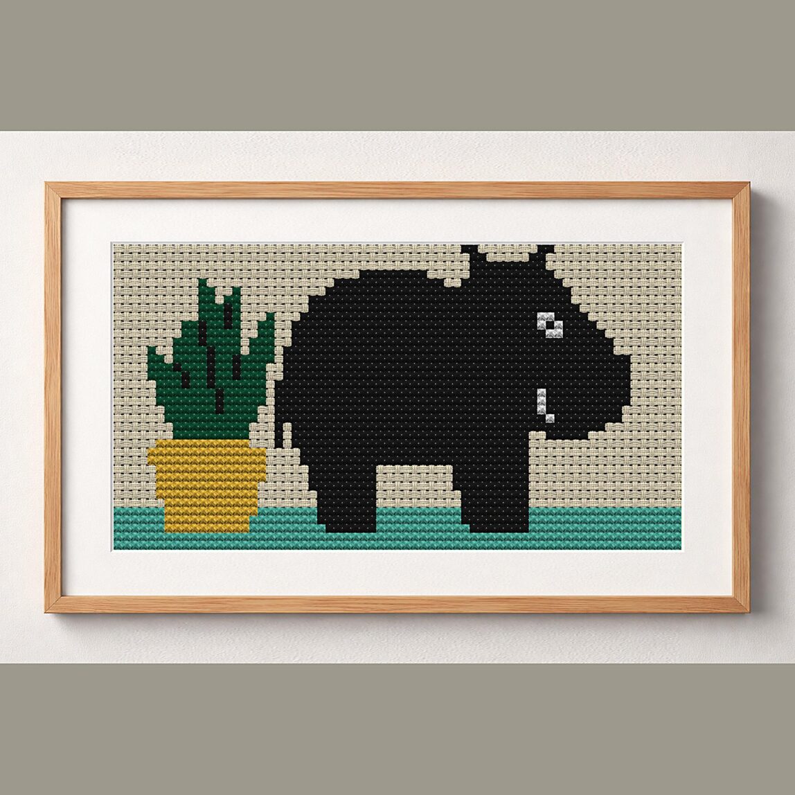 i-hate-flowers framed cross stitch mockup i-hate-flowers framed cross stitch mockup, realistic finished embroidery design, PDF pattern digital download