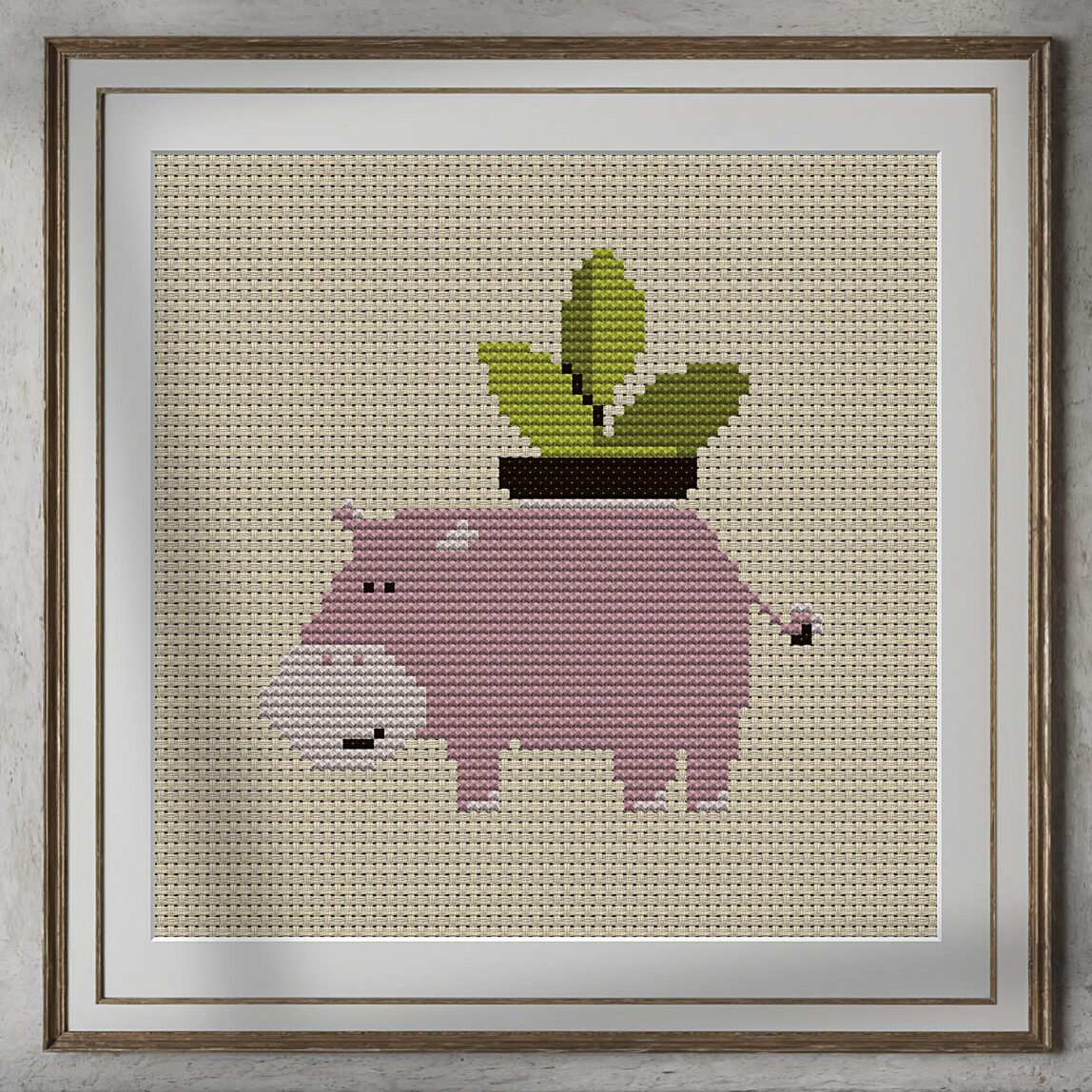 flowers-for-you alternative framed cross stitch mockup, realistic finished embroidery presentation