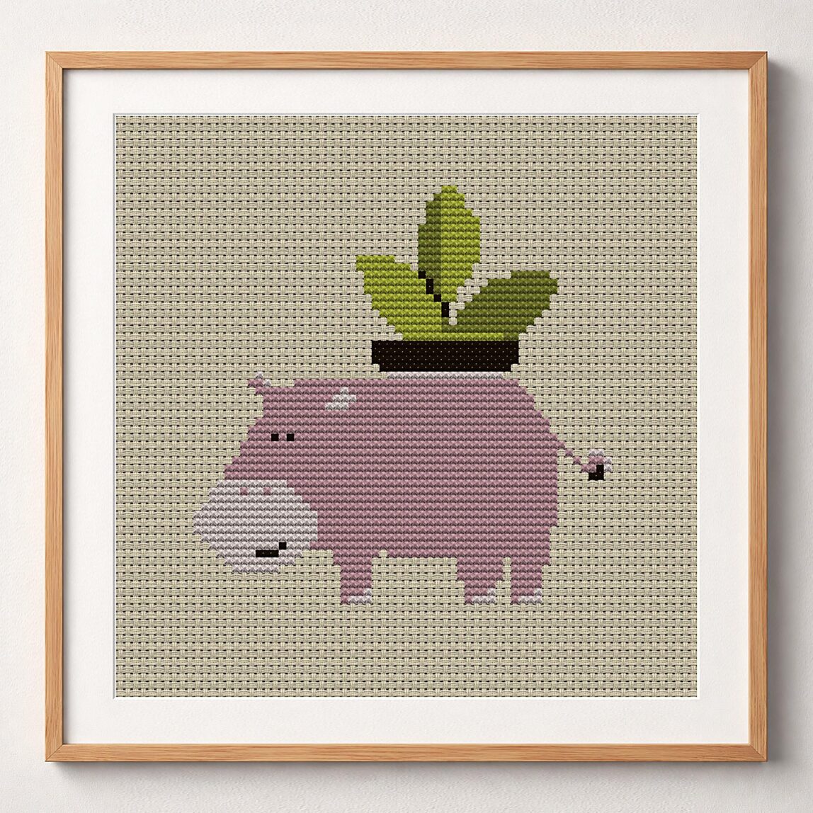 flowers-for-you framed cross stitch mockup, realistic finished embroidery design, PDF pattern digital download