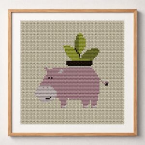 flowers-for-you framed cross stitch mockup, realistic finished embroidery design, PDF pattern digital download