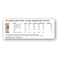 fox-ladder-climb-to-the-m thread color chart with DMC, Anchor, Sullivans, J&P Coats and Maxi color references