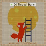 fox-ladder-climb-to-the-m cross stitch start point map with highlighted thread start positions in the full design
