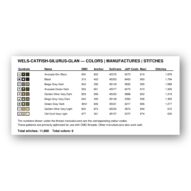 wels-catfish-silurus-glan thread color chart with DMC, Anchor, Sullivans, J&P Coats and Maxi color references