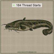 wels-catfish-silurus-glan cross stitch start point map with highlighted thread start positions in the full design