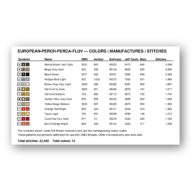 european-perch-perca-fluv thread color chart with DMC, Anchor, Sullivans, J&P Coats and Maxi color references