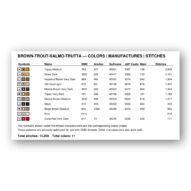 brown-trout-salmo-trutta thread color chart with DMC, Anchor, Sullivans, J&P Coats and Maxi color references