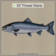 atlantic-salmon-salmo-sal cross stitch start point map with highlighted thread start positions in the full design